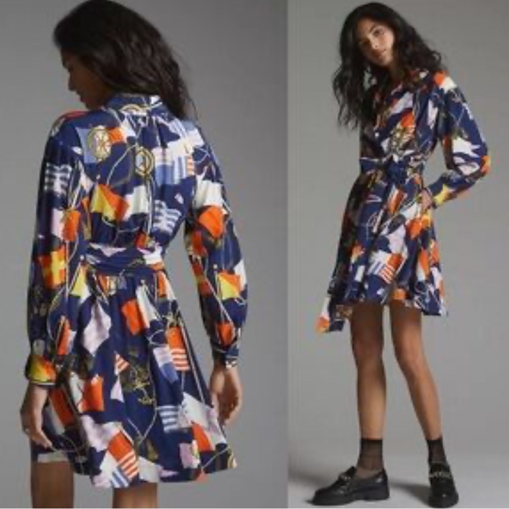 Anthropologie Maeve Mini Shirtdress size Small